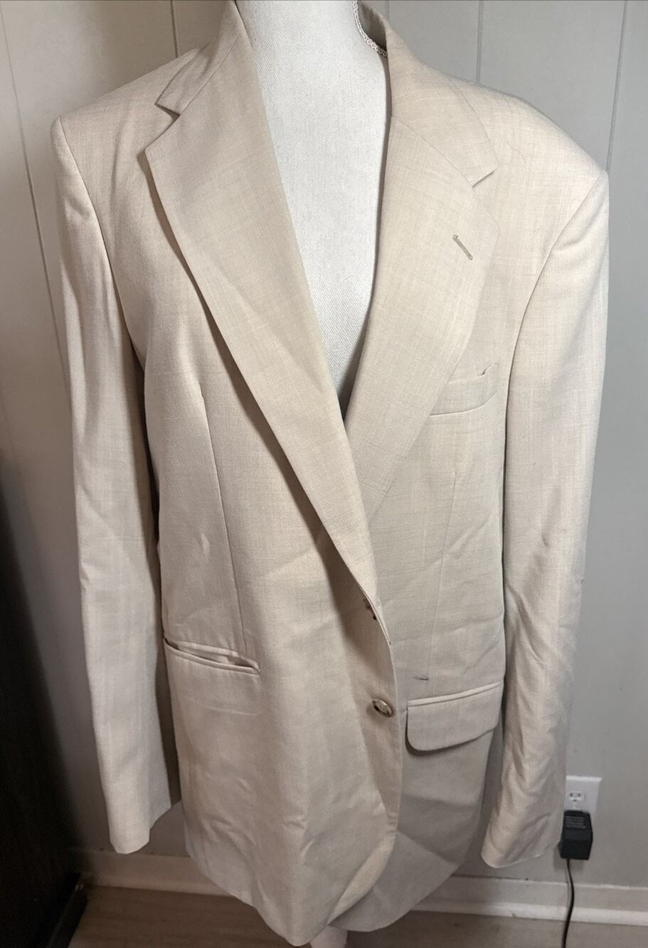 Stafford Men's Khaki Tan Suit Jacket Size 44L V9